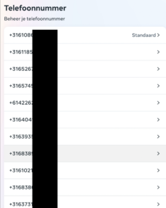 Telefoon nummers blurred
